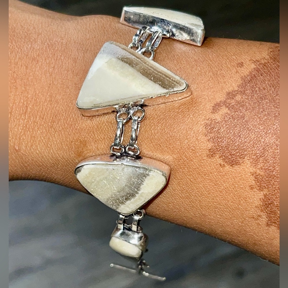 Zebra Calcite Bracelet  7” - 7 1/2”